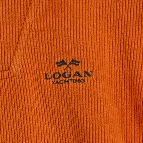 Logan Yachting Men's Corduroy Long Sleeve Polo Orange Zip 100% Cotton Small - Picture 5 of 11